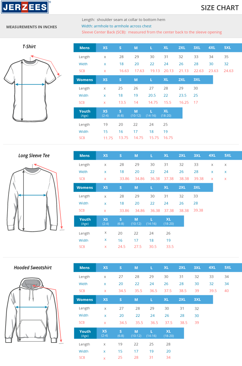 Hoodie Size Chart Youth