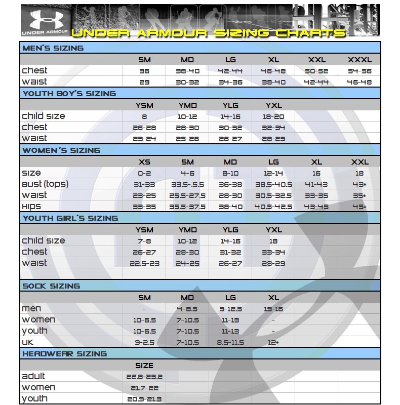 Under Armour Womens Shorts Size Chart