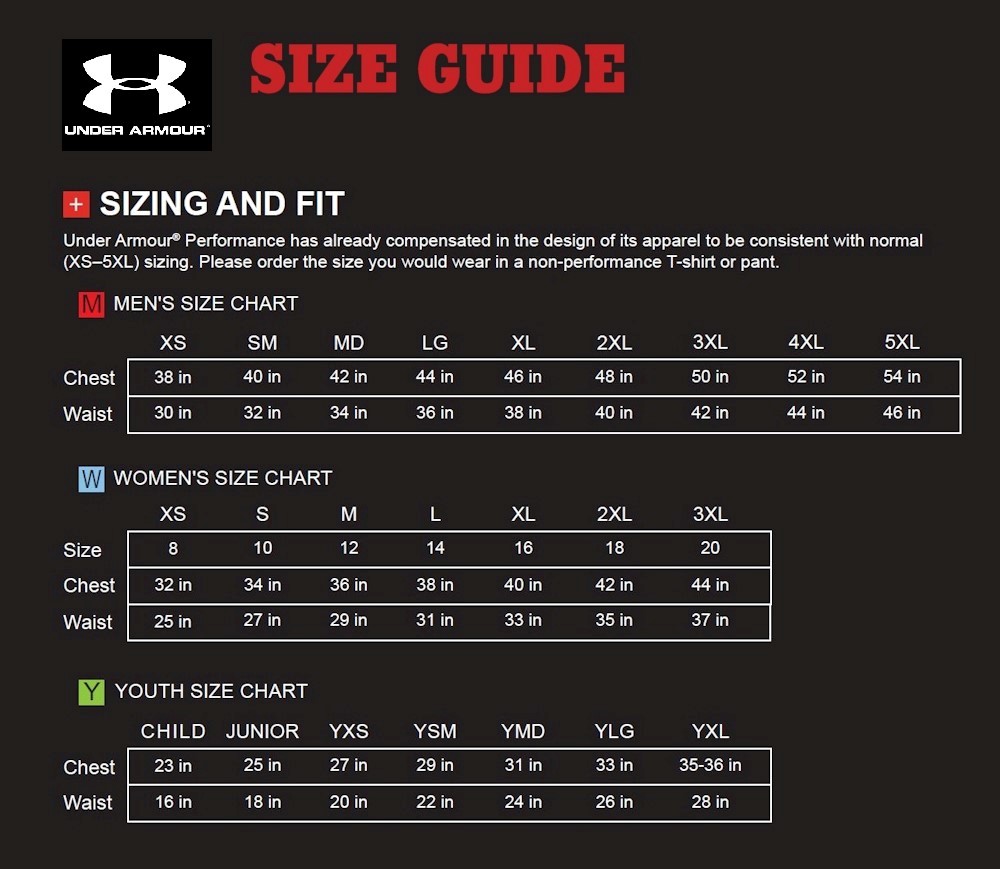 Under Armour Polo Size Chart