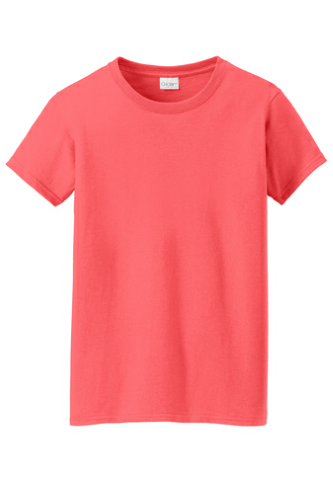 T Shirt For Coloring Gildan Ladies Heavy Cotton 100 Cotton TShirt Coral Silk