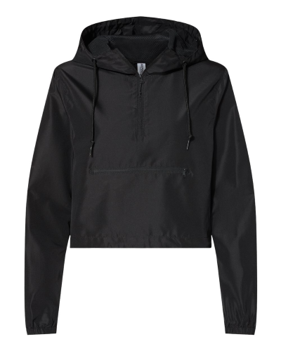 Women's Lightweight 1/4 Zip Pullover Crop Windbreaker
