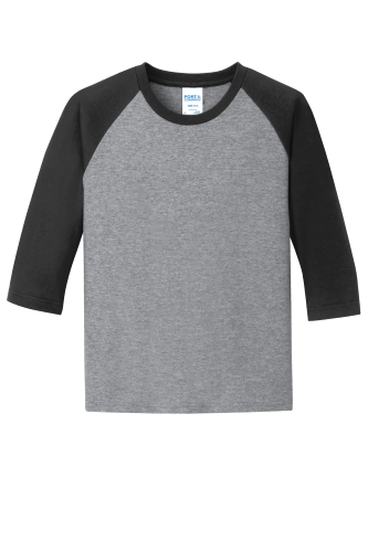 Port & Company Youth 50/50 Cotton/Poly 3/4-Sleeve Raglan T-Shirt